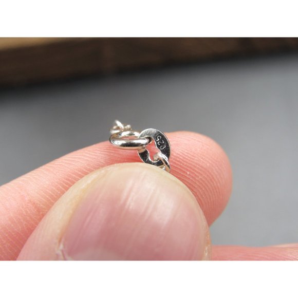 18" Sterling Silver Blue Marquise CZ With Clear Accents Necklace Vintage Minimal - Picture 4 of 6